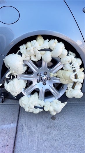 6.8M views · 12K reactions | Making a Foam Tire . . Doing an experiment to see if insulation foam will hold as a substitute for air in a tire. The results will shock you. . . #tire #mechanic #foam #experiment #diy #wheels #cars #tools #shop #automotive | Adrian L | Facebook