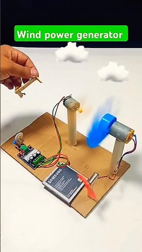 This Mini Wind Power Generator Actually Works ⚡| DIY Windmill Experiment #Shorts #generator #dcmotor