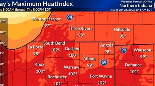 Heat advisories for June 26. Where Michigan's heat wave is lingering