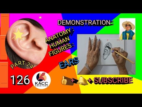 DEMO : ANATOMY : HUMAN Figures : PART 24 :EARS :STRUCTURE #SHAPE # EASY METHOD# DRAWING # RENDERING