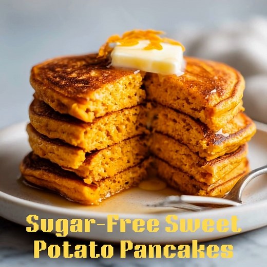 Sugar-Free Sweet Potato Pancakes 李丹 Fluffy, cozy pancakes with warm...