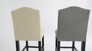 DAGONHIL 24 Inches Counter Height Bar Stools with Bronze Nail for Dining Room, Gray, Set of 4