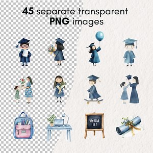 Watercolor Grad Clipart, Graduation PNG, Graduation Hat, Watercolor Graduation, Graduation Cap, Graduation Illustrations, Graduation Designs - Etsy