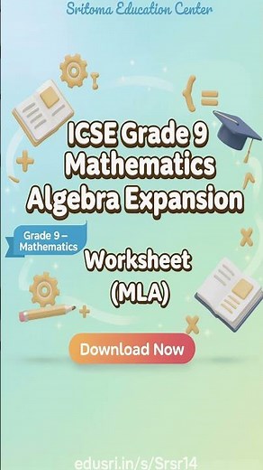 ICSE Class 9 Maths | Algebra Expansion Worksheet (MLA) | Important Practice PDF