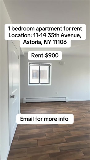1 bedroom apartment for rent Location: 11-14 35th Avenue, Astoria, NY 11106 Rent:$900 Email for more info #nycapartment #queens #newyork #viral #apartmenttour