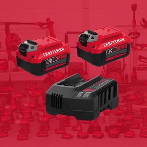 All of these tools? All powered by one compatible battery system. Experience the V20* difference: https://bit.ly/434XjC0. *20V MAX battery, maximum initial battery voltage (measured without a workload) is 20 volts. Nominal voltage is 18. | Craftsman