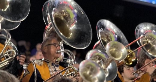 PBS News Hour:Retiree realizes lifelong dream of joining LSU marching band