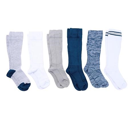 Copper Life 6-pack Bamboo Compression Wide Over-the-Calf Socks | HSN
