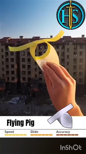 Flying pig glider Origami, paper airplane ✈️ flying pig handmade plane #shorts #craft