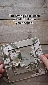 This cards got moves! Swing. Stand. Impress. The swing Easel card you didn't know you needed until now😍 Watch the full FREE papercraft tutorial over on my Youtube channel or leave a comment for the link and make one yourself. It's easier than it looks, promise! #createdtheottaway #easelcard #funfoldcards #cardmakingideas #cardinspiration #papercrafter #papercrafting #cardtutorial #cardtechnique #cardreels #creativity | Created the Ottaway