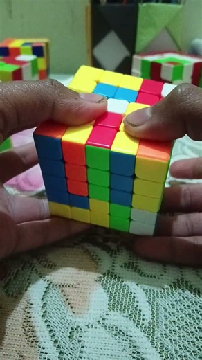 How to make Cube in a cube in a cube in a cube in a cube pattern on 5*5 Rubik's cube #rubikscube