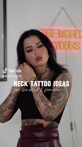 Feminine Energy Neck Tattoo Designs
