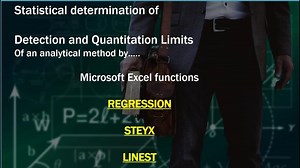 Calculation of LOD,LOQ using Microsoft EXCEL functions :#STEYX #LINEST#REGRESSION #Linearity curve | Jayan Rappai