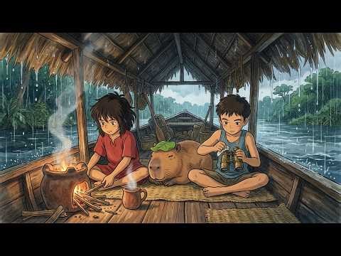 Two Friends & Capi: Amazon River Journey ASMR (Studio Ghibli Style)