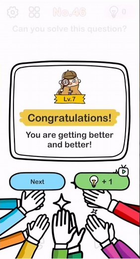 Brain Out Level 46 walkthrough solution is 2