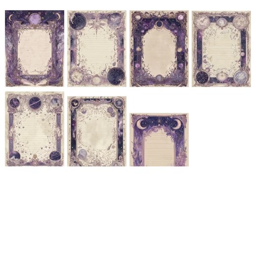 Purple Celestial Writing Paper Background, Printable Grimoire Blank Pages Journal, Witchy Scrapbooking Junk Journal Moon Lunar Witch Paper - Etsy