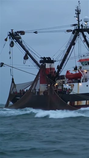Giant Fishing Trawler in Rough Seas #Fishing