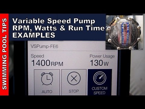 Variable Speed Pump RPM, Watts and Run Time EXAMPLES: Featuring Jandy iQPUMP01