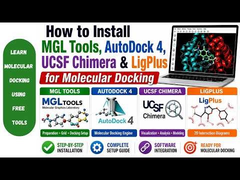 How to Install MGL Tools, AutoDock 4, UCSF Chimera & LigPlus for Molecular Docking