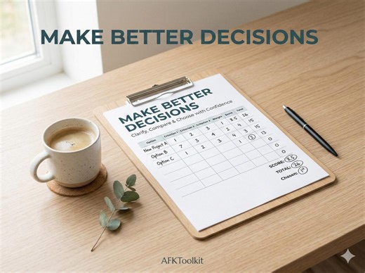 Decision Making Matrix Printable | Mental Load Decision Tool | ADHD Friendly Productivity Planner | Focus & Clarity Worksheet PDF - Etsy