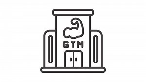 Animated line drawing of a gym building perfect for your fitness app