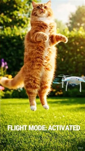 Fly Kitty Fly! (Orange Cat Drone POV) | Cat + Drone = Pure Magic ✨ #animalshorts #shorts #viral