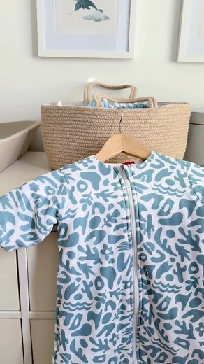 Our dreamy Blue Abstract winter sleeping bag 🩵 Our new and improved sleeping bags are even softer and snugglier than ever! Our sleeping bags are designed to keep your little ones warm and safe while they sleep. | Anchor & Arrow Baby