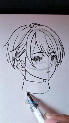 How to draw anime head #drawing #manga #anime #howtodraw #drawingtutorial #art