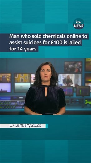 A man who sold chemicals online for £100 to assist suicides - which led to the deaths of two people - has been jailed for a total of 14 years. Former soldier Miles Cross, 33, set up a business selling the substance via an internet discussion forum, where he posted a QR code allowing people to order the substance from him and pay via his bank account. #itvnews #suicide #jail | ITV News