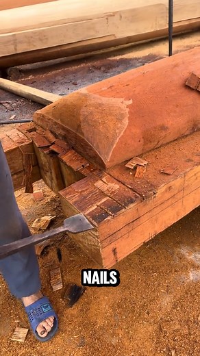 The tenon is shaped entirely by hand, forming a joint that needs no nails or steel. #WoodJoinery #TimberCraft | Mary Bravo