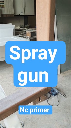 apply nc primer with spray gun. #wood #doordesign #finefinish #woodworking #interiordesign