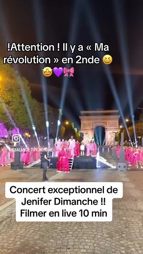 🎥 Exclusif : le live du concert de Jenifer dans sa globalité !! C’etait dimanche soir sur les Champs Elysees pour le lancement d’Octobre rose 🎀💝 ⚡️Energie pour cette marche de 99 femmes atteintes du cancer du sein, 1 homme et des dizaines de soignants C’etait le feu grace ausdi aux marraines @Alice Deto Claudia Tagbo et Evelyne Dheliat 💯 #paris #octobre #octobrerose #octobrerose🎀 #lutte #cancer #sein #combat #maladie #femme #femmes