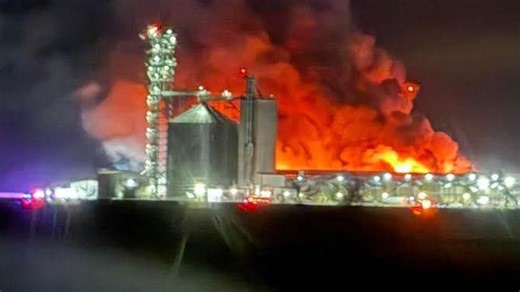Fire rages at egg farm as inferno pulls in rescue crews from surrounding cities