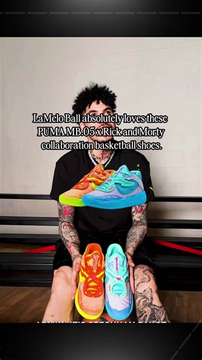 LaMelo Ball absolutely loves the PUMA MB.05 collab 🏀 Bold design, fearless energy, and pure on-court attitude. Built to stand out — would you wear these? 👀 #LaMeloBall #PUMAMB05 #PUMABasketball #HoopsStyle #SneakerCulture