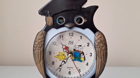 Vintage Rare Animated Owl Table Clock, Retro Desk Decor, Meaningful Gifts - Etsy