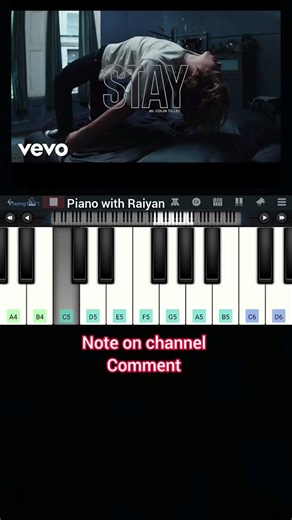 stay - song | Easy piano Tutorial| #piano #sorts #staysong #jastinbieber #shortsfeed