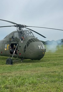 Sikorsky UH-34D start up and take off at Ames Fly-In Breakfast