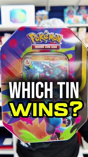 MEGA Charizard X 🆚️MEGA Charizard Y Tin 🔥 #pokemoncards #pokemonpulls #megacharizard #pokemoncardsopening