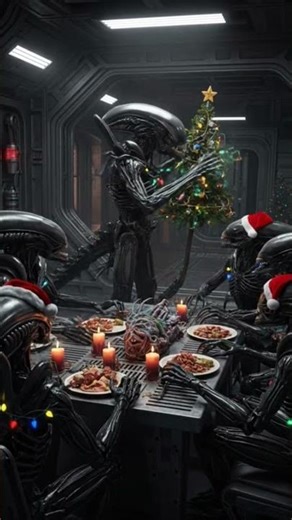 Aliens Xeno Last Christmas diner #alien #christmas #aliens #xenomorph #georgemichael #surreal #asmr