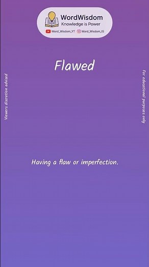 What does "Flawed" mean? | English vocabulary shorts | #flawed #wordwisdom