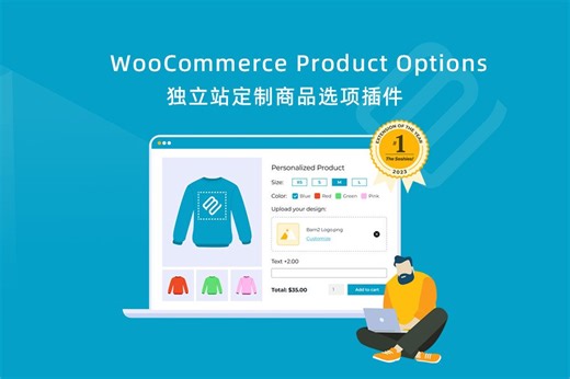 外贸独立站定制类商品选项功能实现和开发插件WooCommerce product options，支持16+种产品定制风格