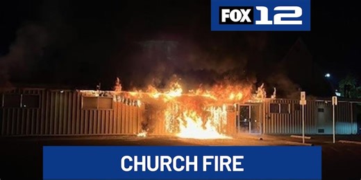 Crews battle fire at Salem church