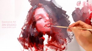 【油画】Red Grey - Part 1- Oil Painting Portrait Demo.