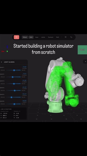 Building a robot simulator from scratch - multi-point motion and joint sliders