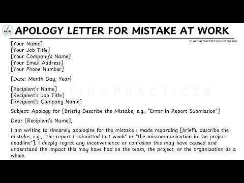 [LETTER TEMPLATE] How To Write An Apology Letter for Mistake at Work Steps Guide | Writing Practices