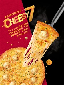 Are you ready for the all-new Cheesy 7 pizza? Featuring our signature 7 1 cheese blend to bring you smiles! 🧀 Satisfy all your cheese cravings today with Cheesy 7! 😊 Enjoy it at 50% OFF 2 pizzas for delivery or 1 pizza for takeaway today! Order via app or web now. T&Cs apply. | Pizza Hut
