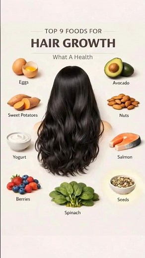 9 Powerful Foods for Hair Growth 🌿 | Get Thicker & Stronger Hair Naturally