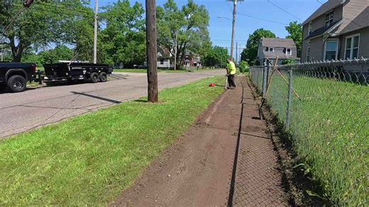 Single mom was cutting her overgrown yard with scissors