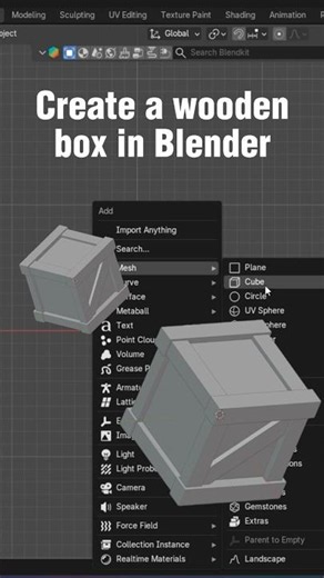 Creating a wooden box in Blender #3d #artprocess #gamedev #3dtutorial #3dmodeling