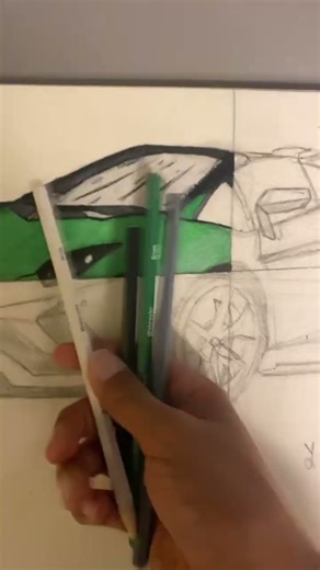 Drawing a Lamborghini pt.1 #music #art #drawing #lamborghini #lambo #green